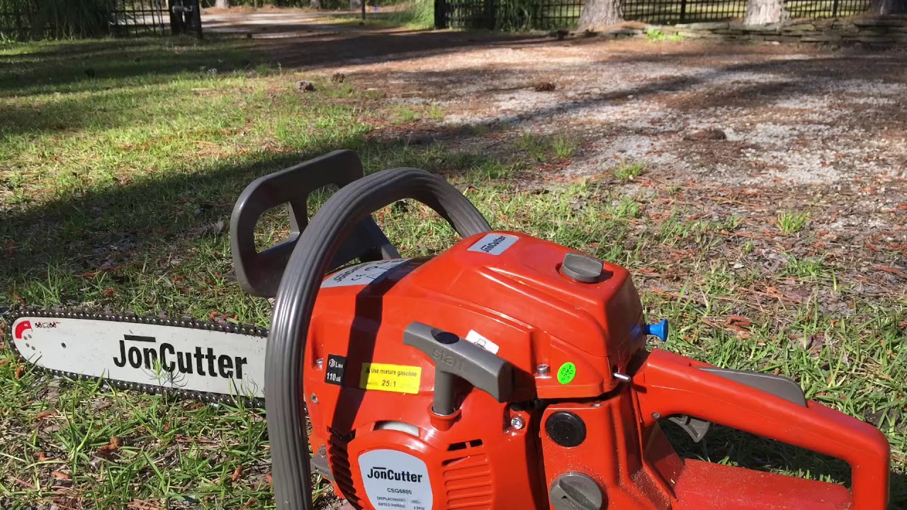 Farmertec JonCutter G5800 Chainsaw Felling and Bucking a Hybrid Pine Tree