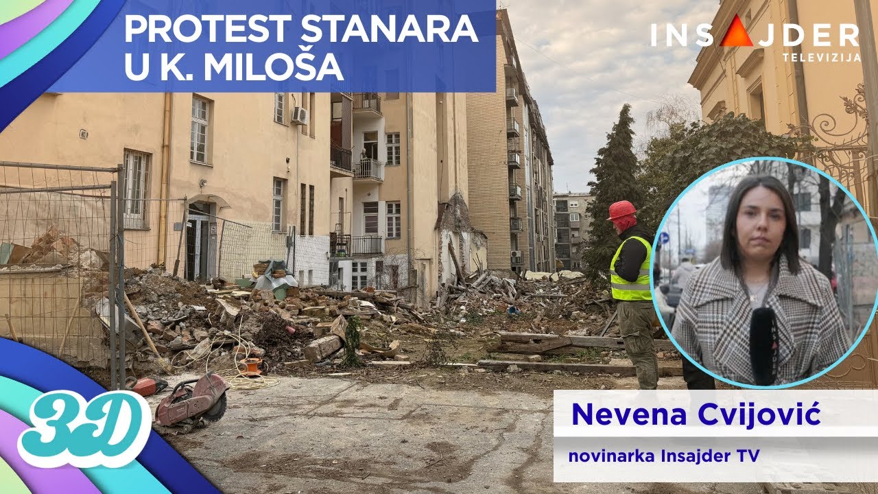Protest stanara i rušenje u Kneza Miloša 42 uz privatno obezbeđenja