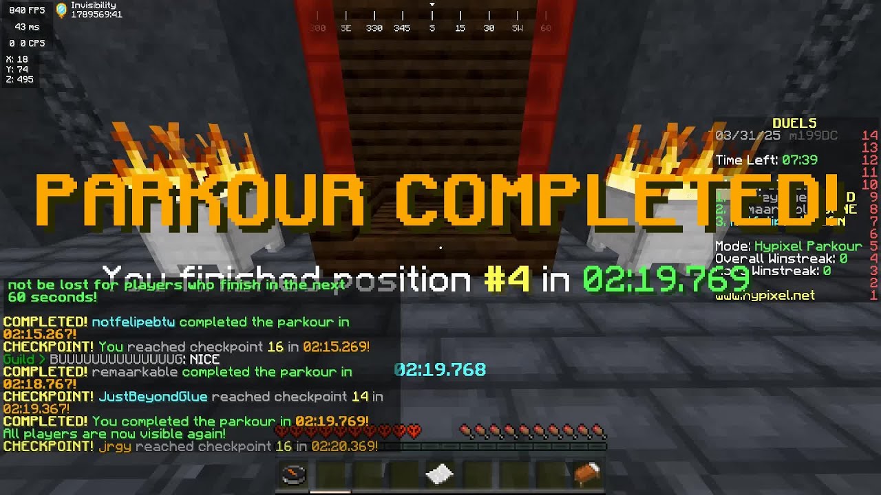 BOOSTLESS PARKOUR DUELS PB 2:19.769 (8th place)