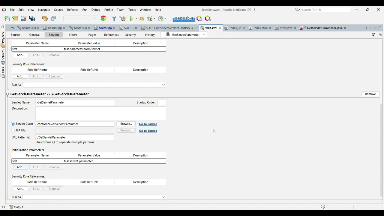 servlet's initialization parameter