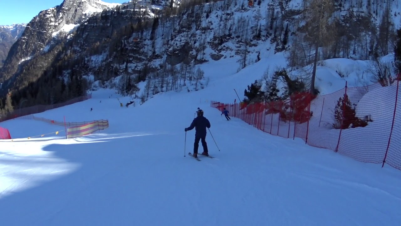 Pista di rientro a Sella Nevea in Friuli