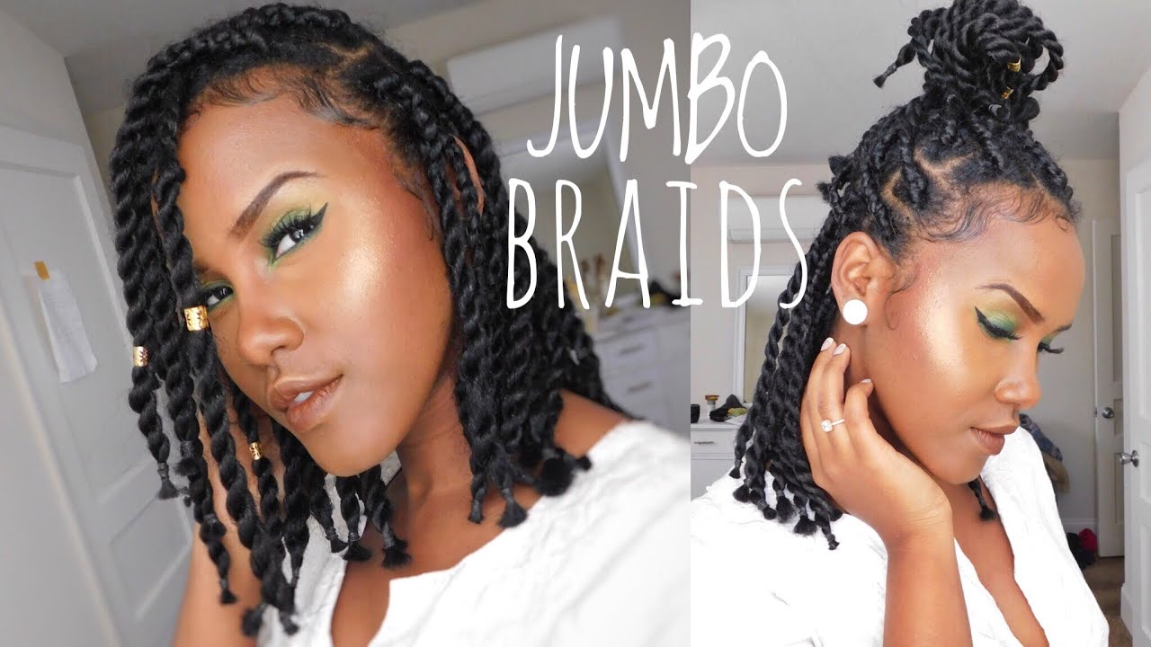 HOW TO DO SHORT CHUNKY JUMBO BOX BRAID/TWIST ON NATURAL HAIR BY YOURSELF
