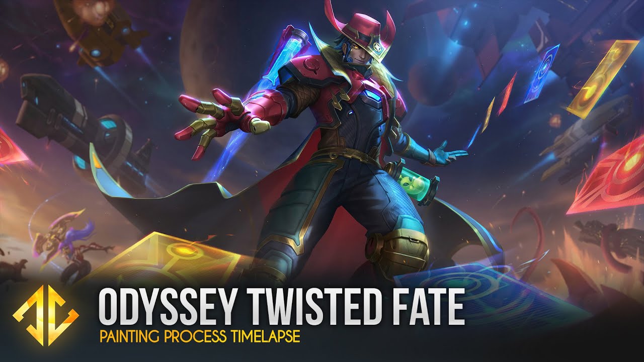 Odyssey Twisted Fate - League of Legends Splash Art TImelapse Process