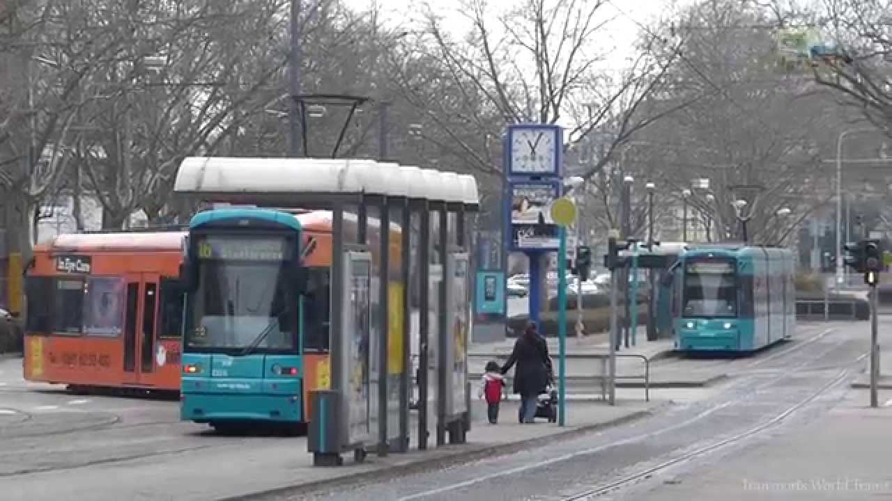 Stra&szlig;enbahn / tram in Frankfurt am Main Stresemannallee/Gartenstra&szlig;e