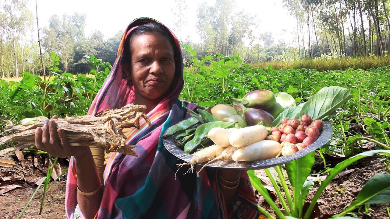 Village food Dry fish recipe | Delicious dry fish vegetables curry