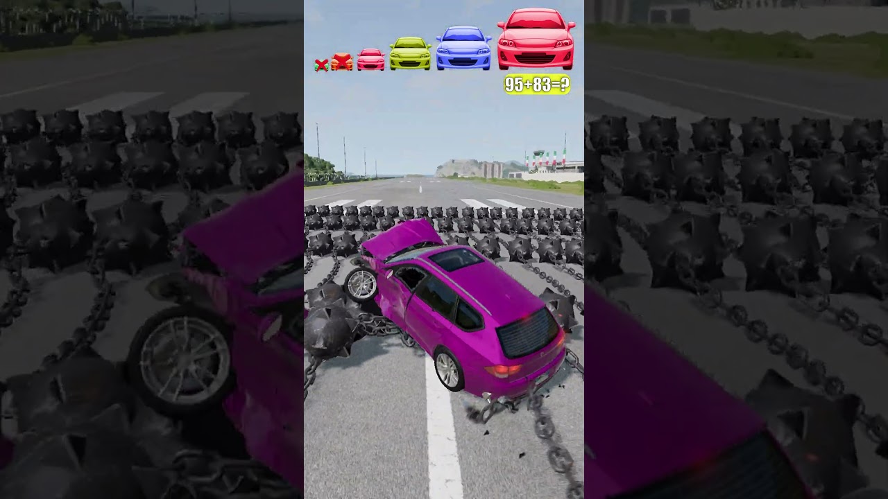Big and Small Cars vs Chain Carpet💥 | BeamNG Drive 