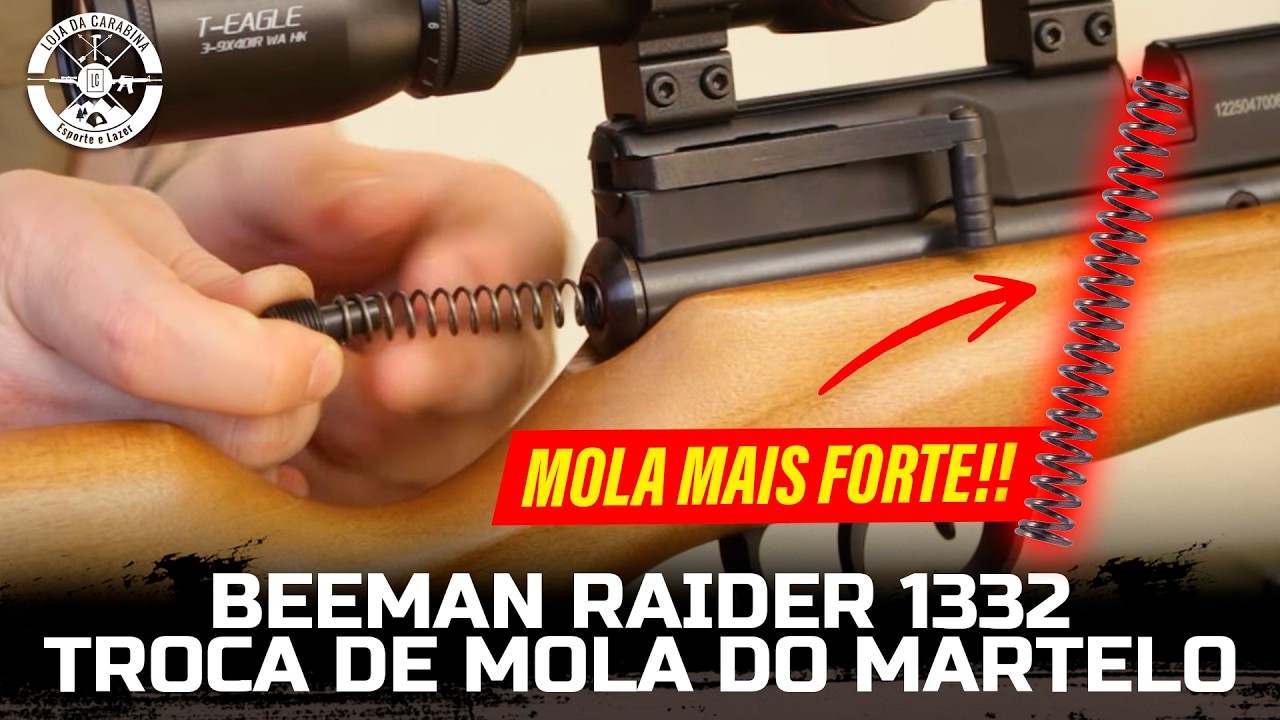 Beeman Raider 1332 6.35mm: Troca da Mola do Martelo Acima dos 60 Joules