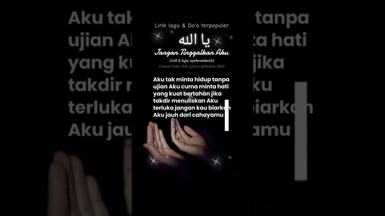 Jangan tinggalkan aku ya Allah 