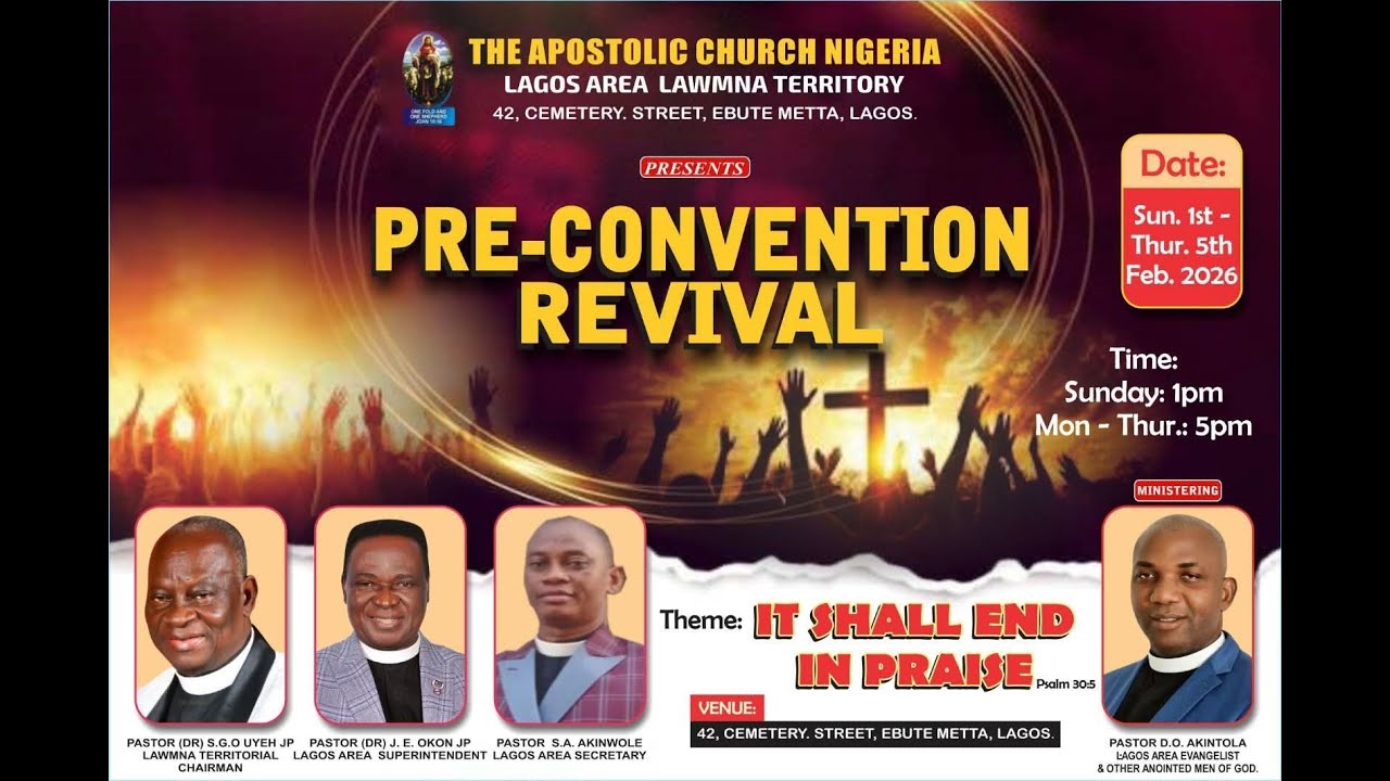 LAGOS AREA 92ND PRE-CONVENTION REVIVAL DAY 2 || 02-02-'26 || MINISTERING:PASTOR D.O. AKINTOLA.