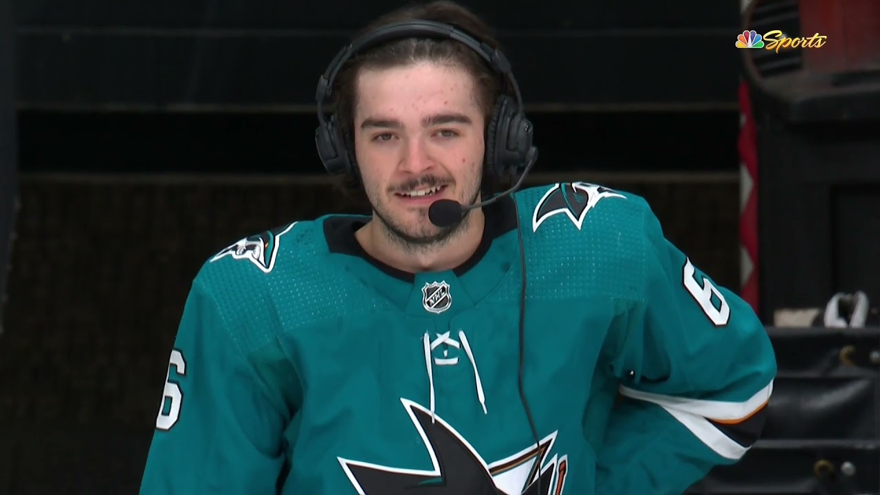 Ryan Merkley on his NHL debut with Sharks