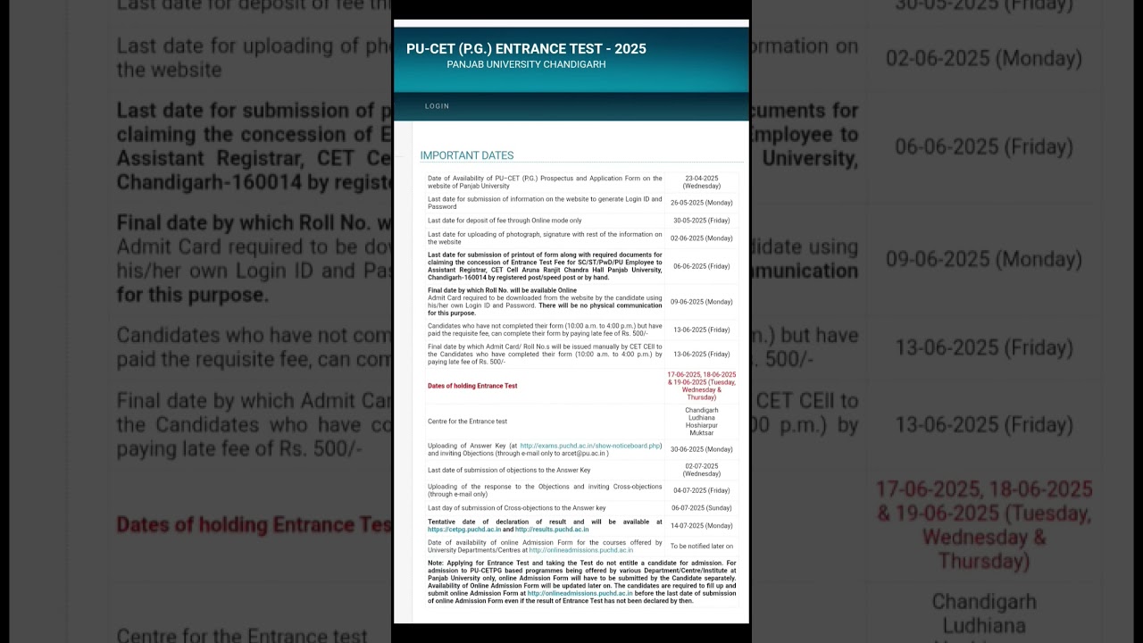 PU - CET (PG) #entranceexam2025 #viralshorts @StudywithKuljeetKaur #punjabuniversity #chandigarh