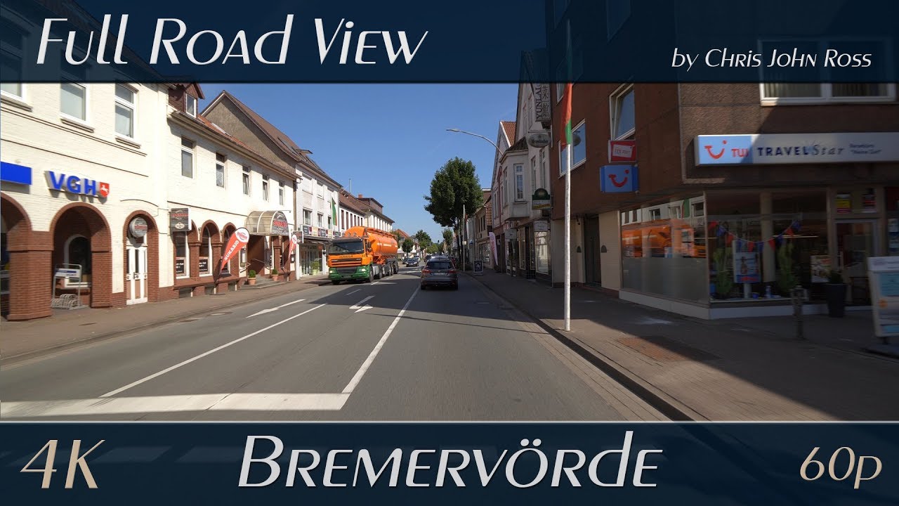 Bremervörde, Germany: B71/74, Wesermünder Straße, Neue Straße - 4K (UHD/2160p/60p) Video
