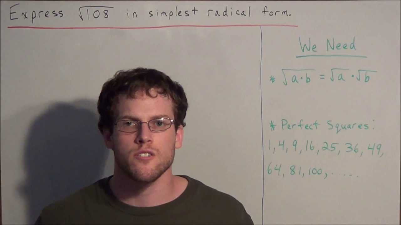 Simplifying Radical Expressions - Integrated Algebra