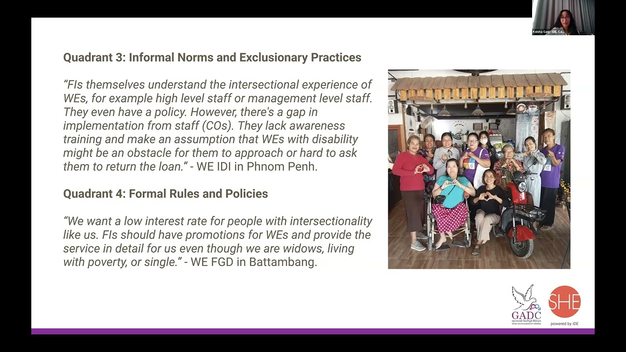 ARISE Research Finding Dissemination: Gender and Development Cambodia (GADC) and SHE powered by iDE
