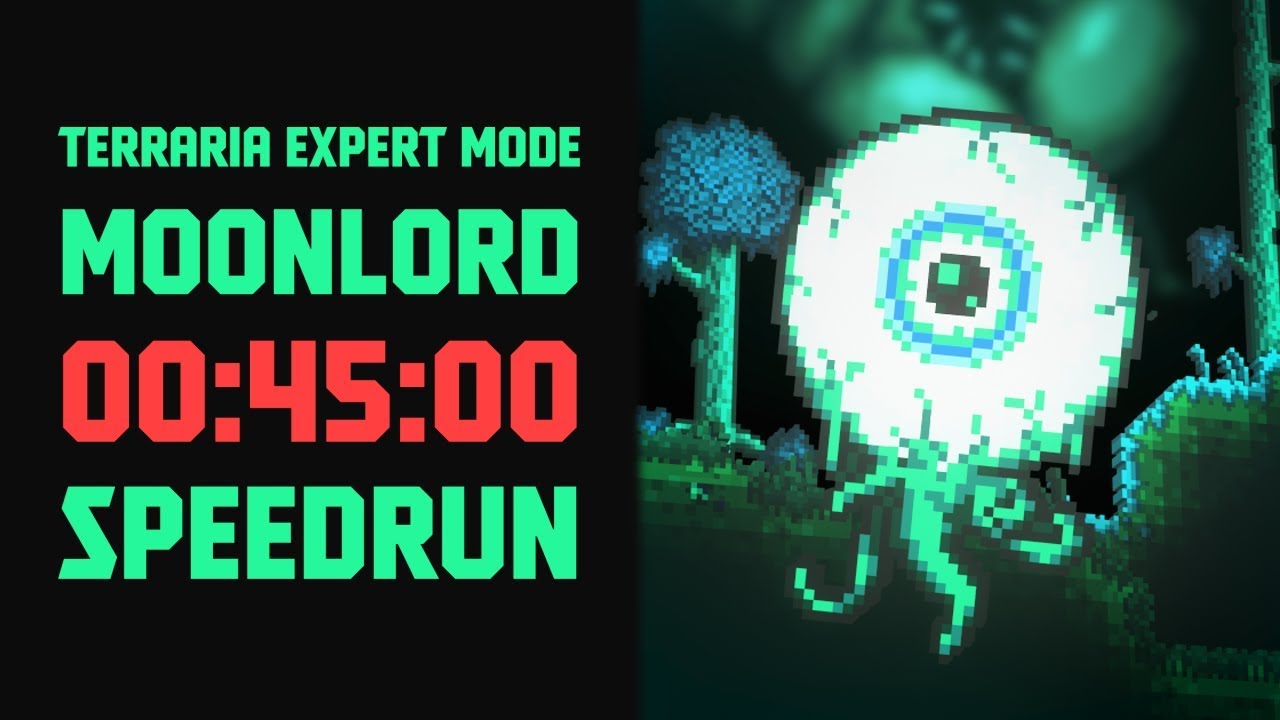 Terraria - [Expert Mode Speedrun] Moonlord in 45 minutes (Seeded ANY% RTA)