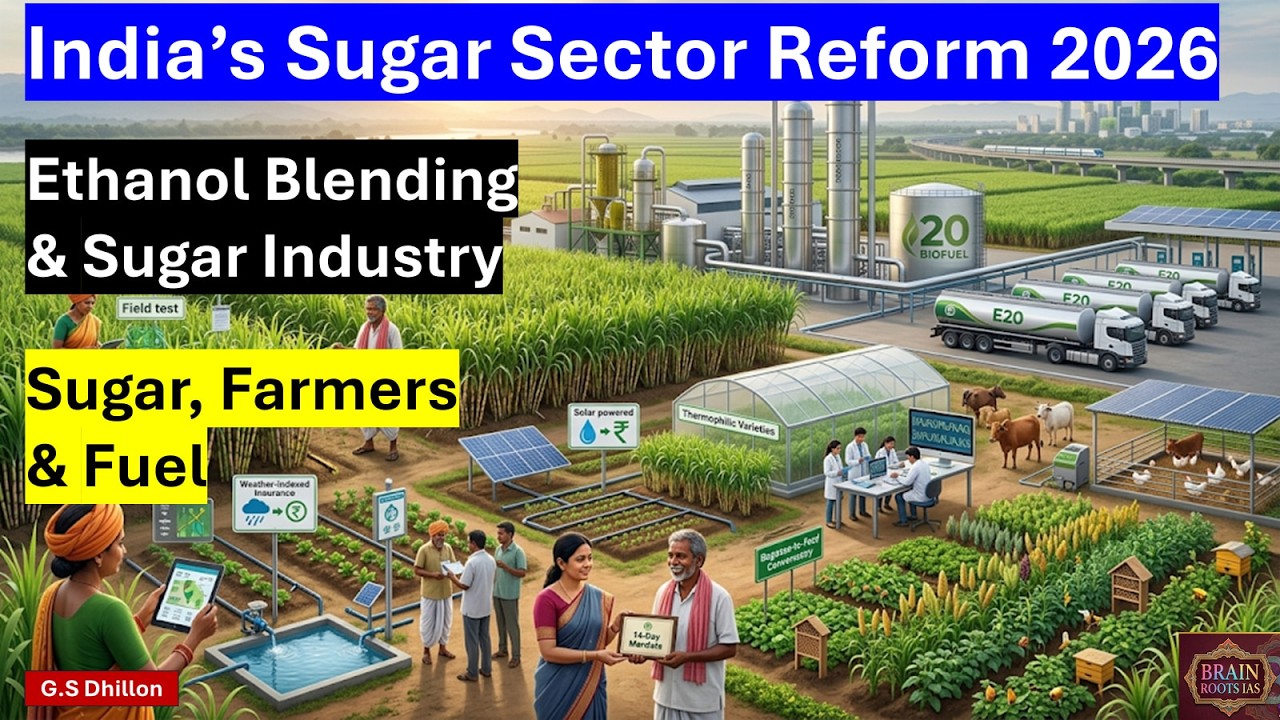 Ethanol Blending & Sugar Industry | 2026 Policy Analysis UPSC IAS Current Affairs