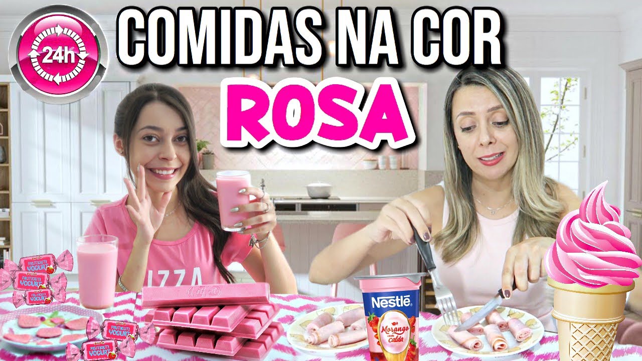 24 HORAS COMENDO S&Oacute; COMIDAS NA COR ROSA