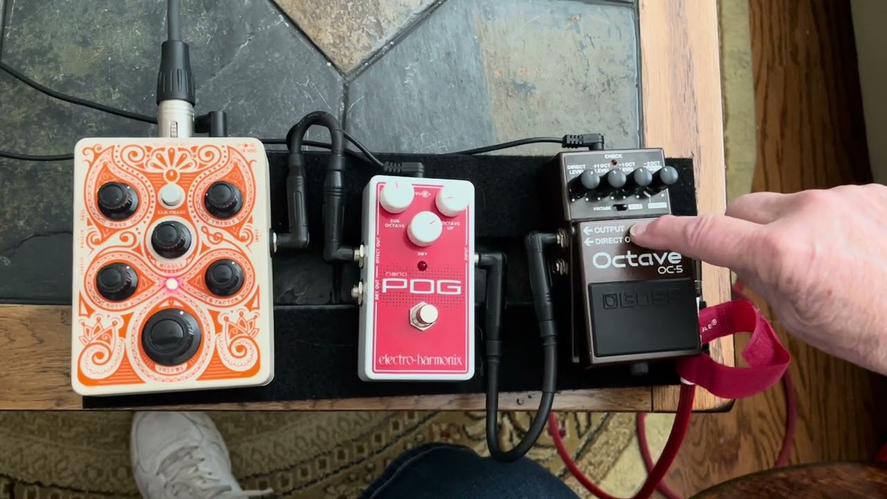 Comparison Nano POG Electro-Harminix Vs Boss Octave OC5  with Emerald X-10 Acoustic Guitar