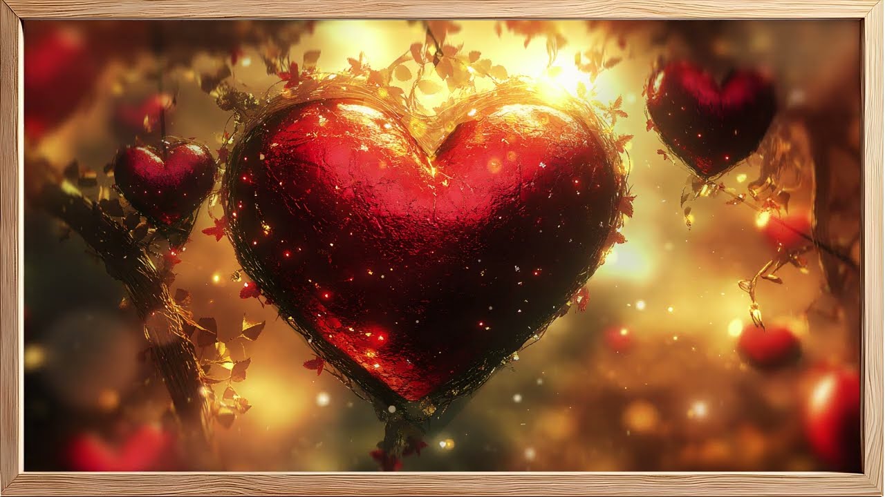 Enchanted Heart Glow: 4K Romantic Art with Gentle Light | Valentine's Day | Screensaver | 2 Hrs 💖💖💖