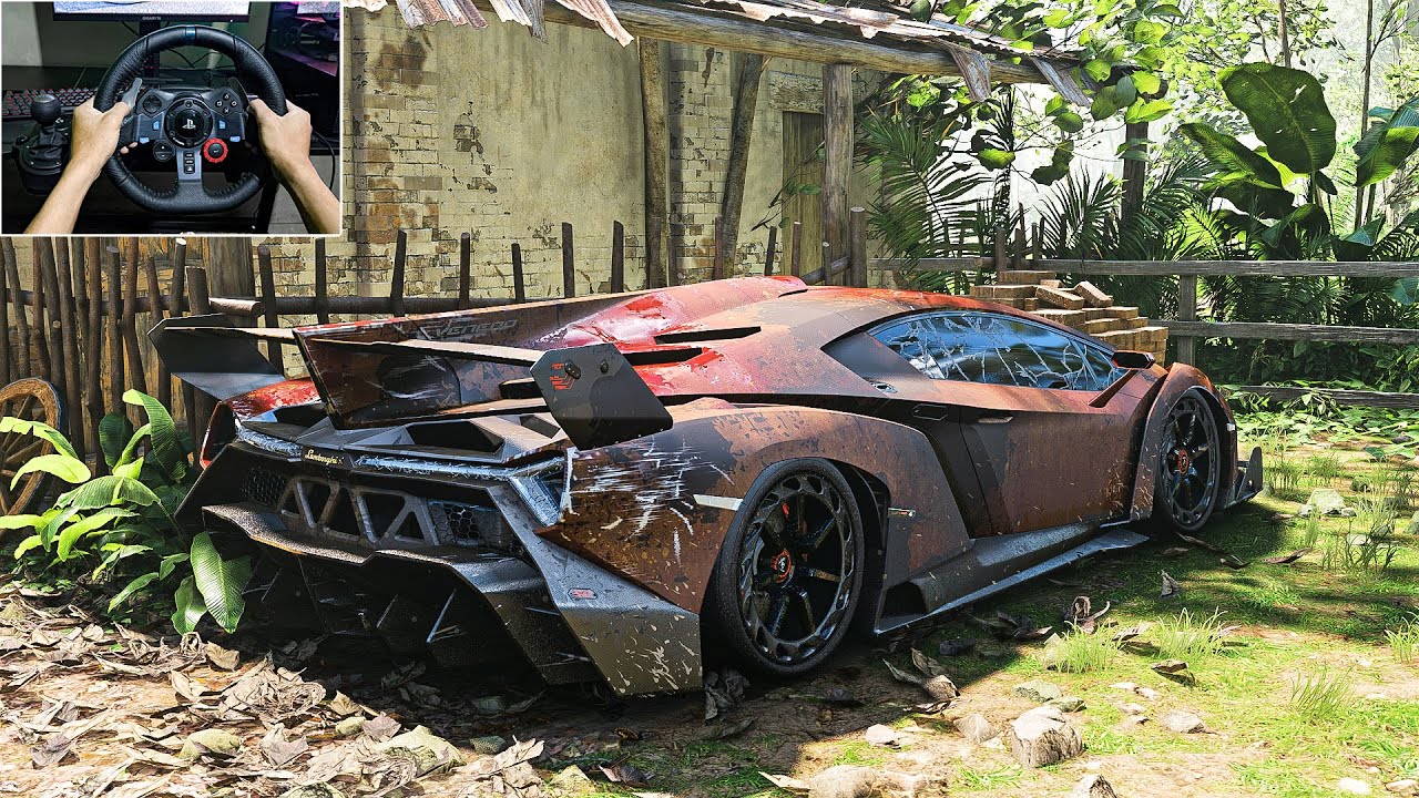 Rebuilding Lamborghini Veneno (1472HP) Forza Horizon 5 Logitech G29 Stering Wheel Gameplay