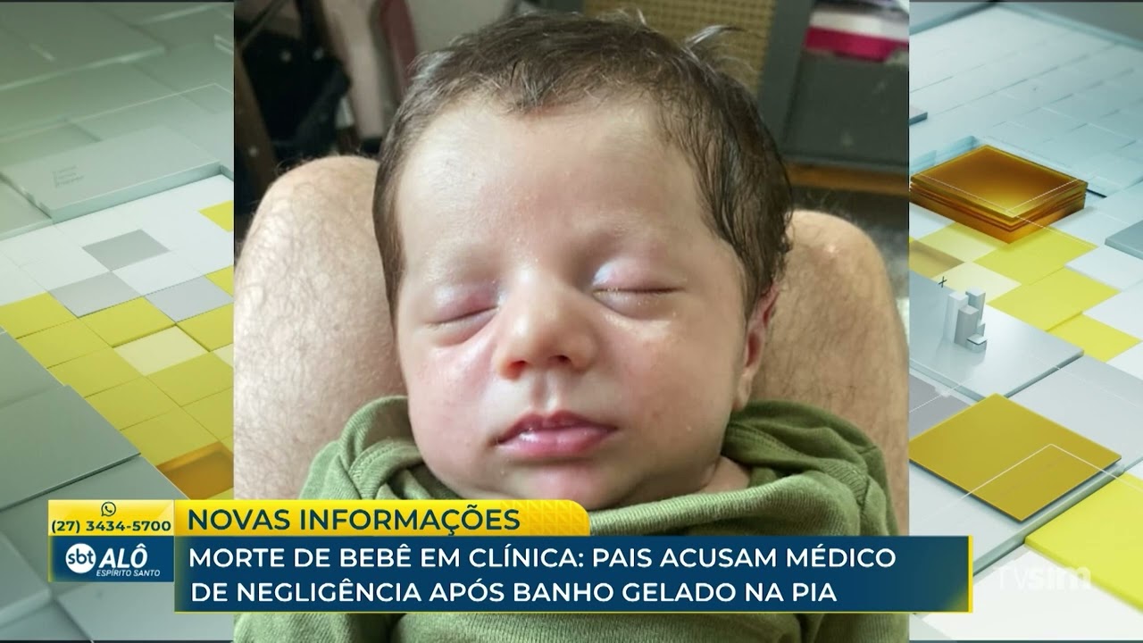 Morte de bebê em clínica: pais acusam médico de negligência após banho gelado na pia.