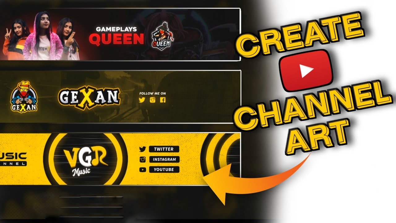 How To Create Youtube  Gaming Channel Art On Mobile. Make Youtube Channel Art. Web Professor.