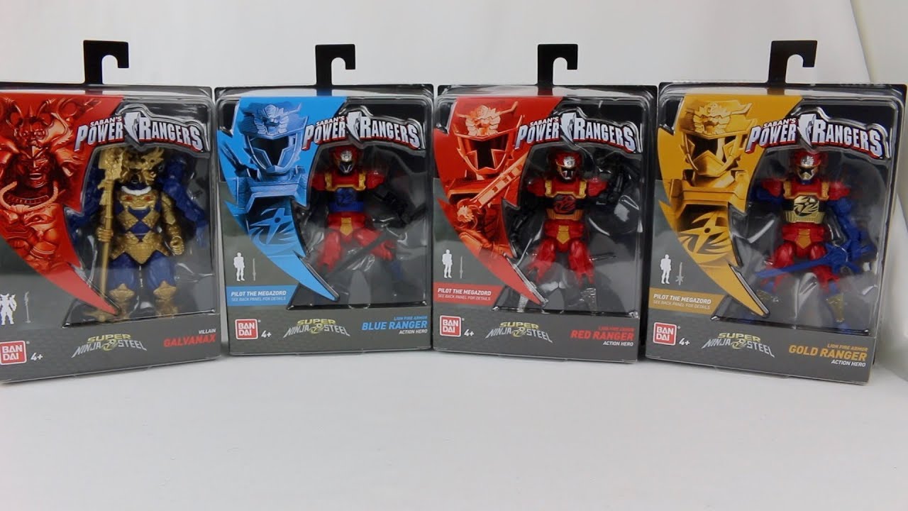 5 Inch Lion Fire Armor Rangers & Galvanax Review [Power Rangers Super Ninja Steel]