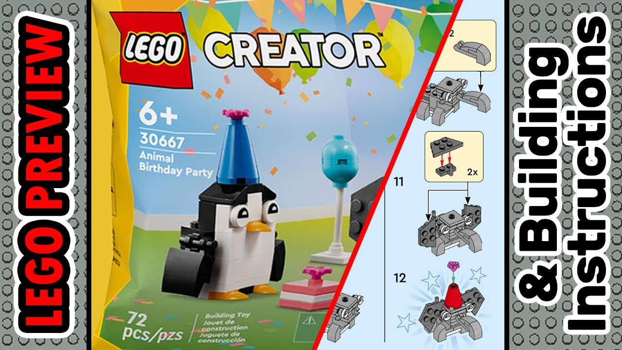 PREVIEW: 30667, LEGO Creator, Animal Birthday Party​ & Building Instructions! LEGO 2024