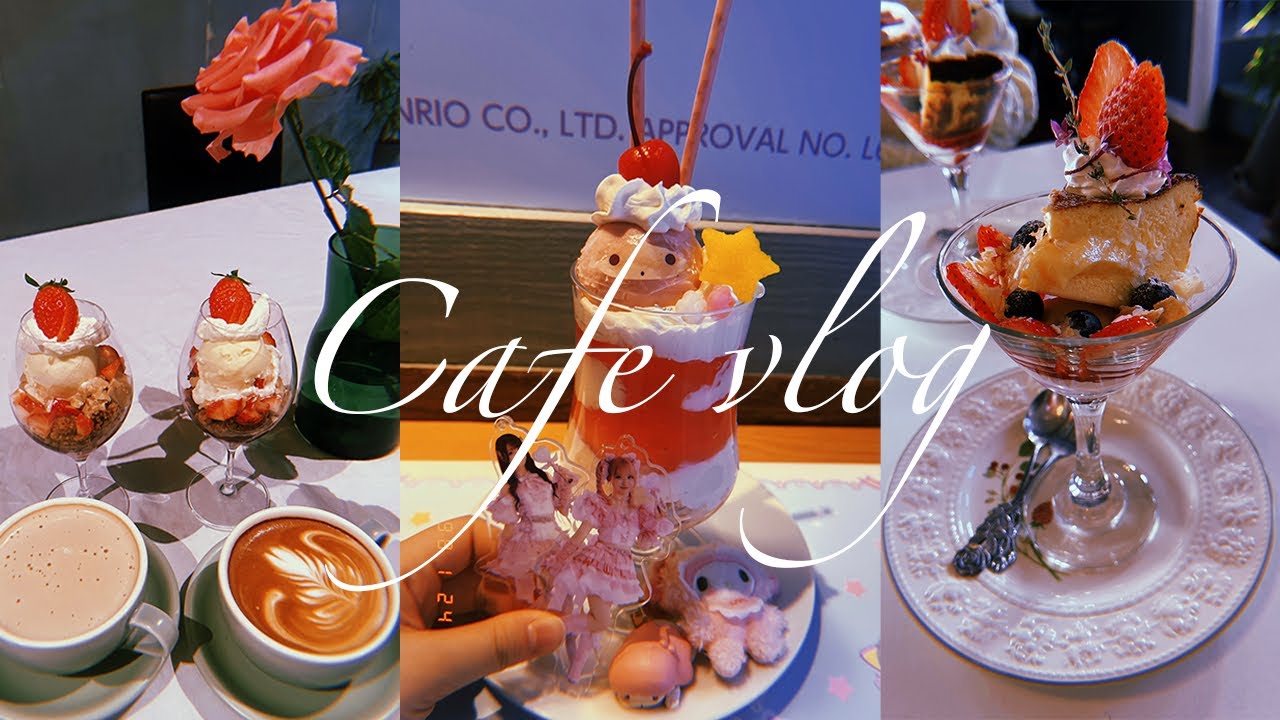 【vlog】いちごまみれな私の休日🍓キキララカフェ/パフェ巡り