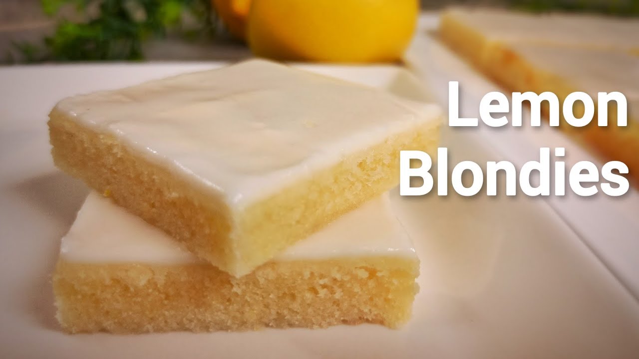 Easy & Moist Lemon Blondies with Lemon Glaze