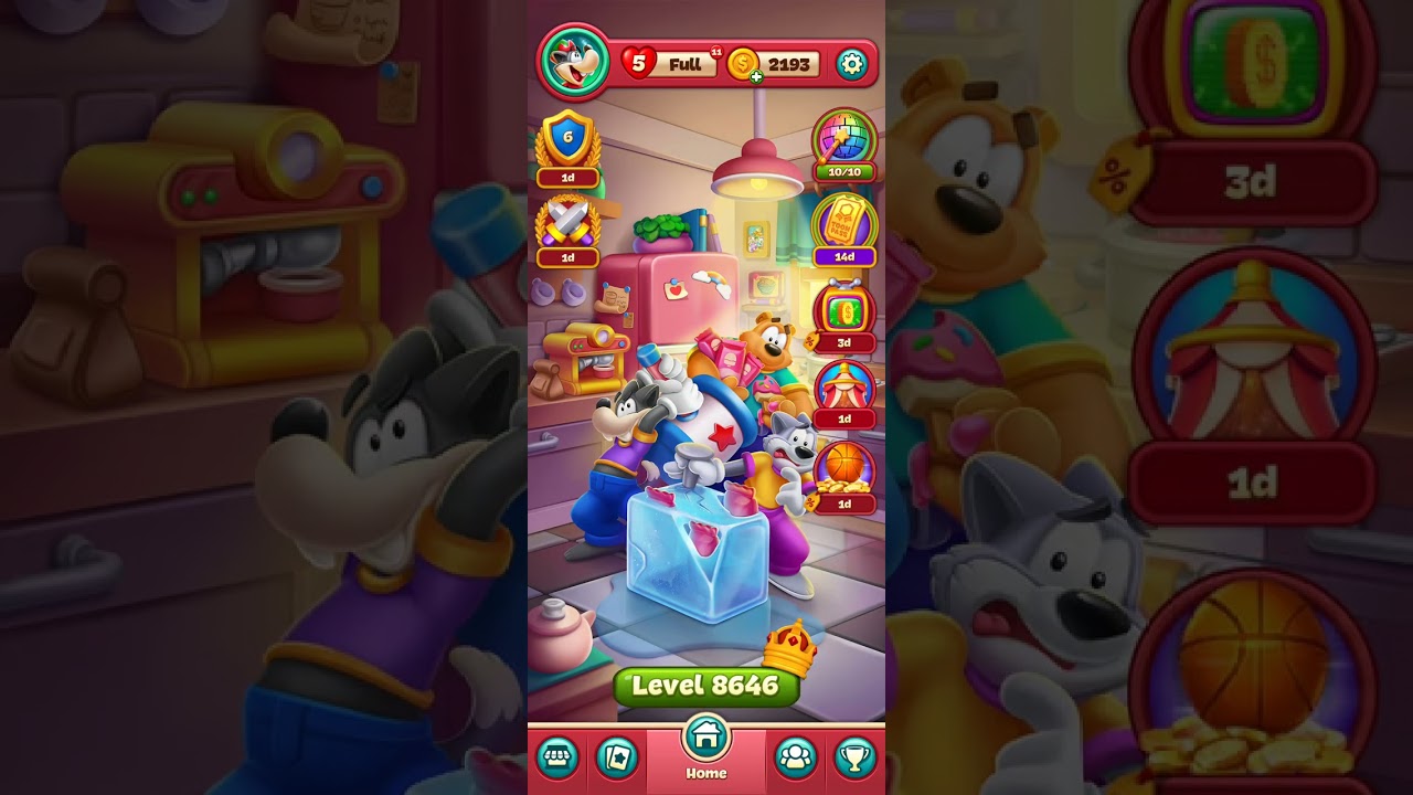 Completing the levels 8638 - 8650 Toon Blast