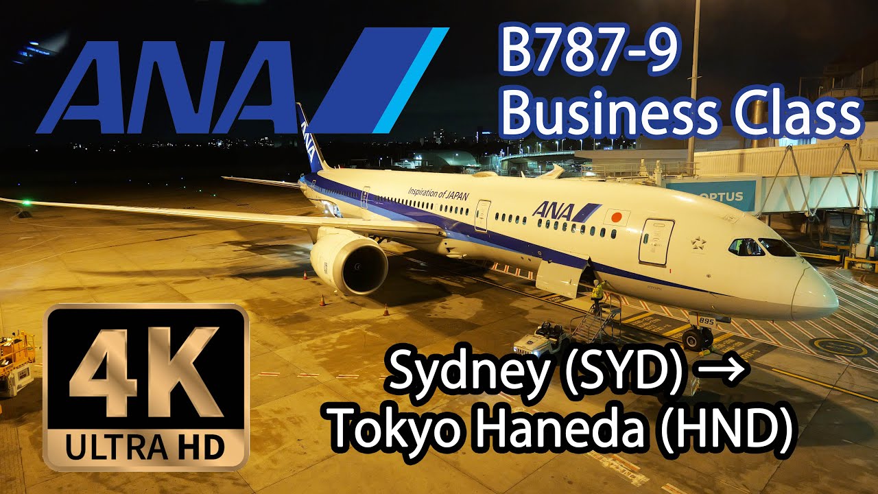 【4K Flight Business Class】 Sydney (SYD) to Tokyo Haneda (HND) ANA B787-9