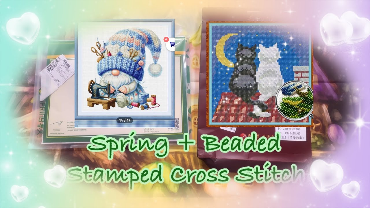 OMG!! Spring & Beaded #stampedcrossstitch #unboxing #review