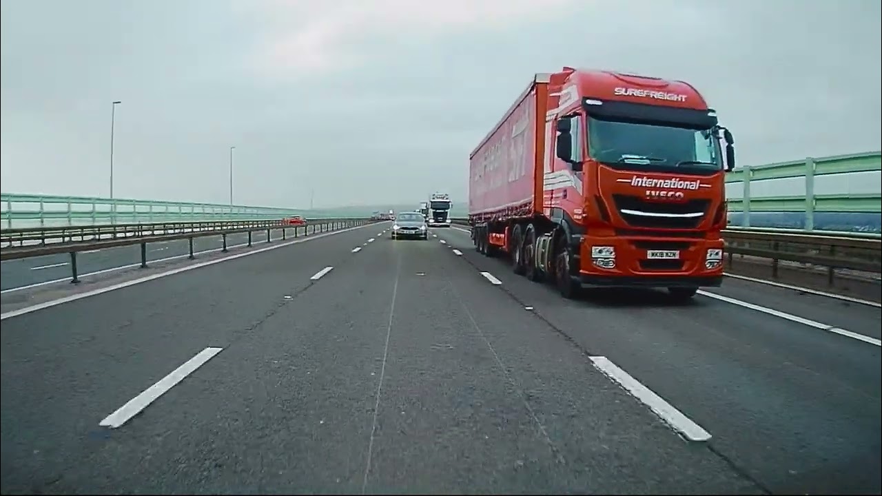 Rear Dash Cam Crossing the Prince of Wales Bridge into England – January 2026