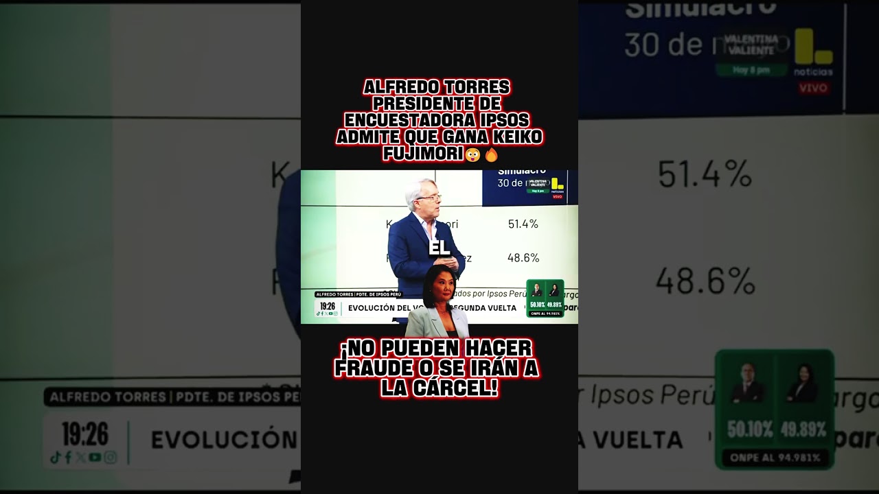 IPSOS ADMITE QUE GANA KEIKO FUJIMORI - SEGUNDA VUELTA😲🔥👏