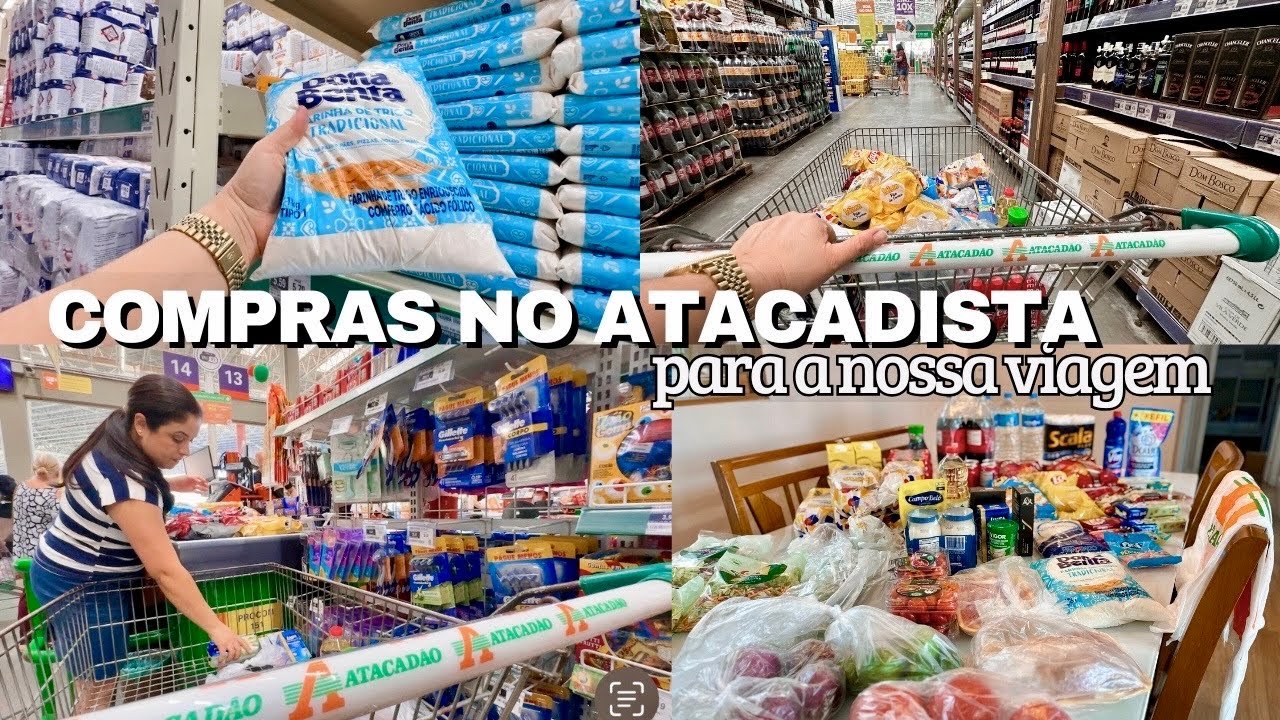 COMPRAS DE MERCADO | compras no Atacadista para nossa viagem, detalhes + valor total | Laís Duo✨
