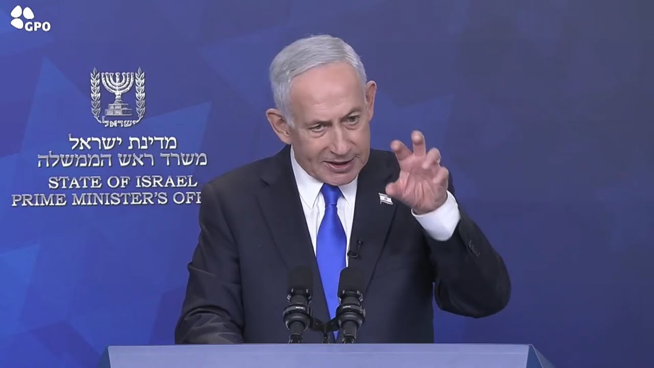 ראש הממשלה נתניהו מוסר הצהרה לתקשורת