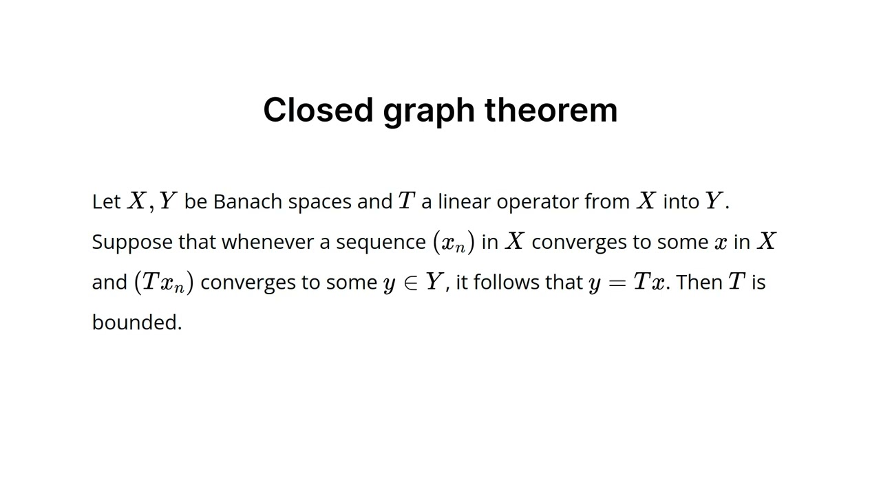 Closed graph theorem (Functional Analysis)