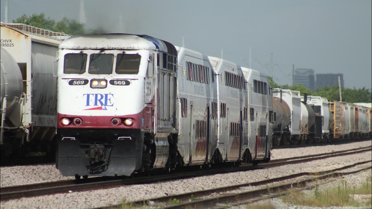 TRE, DGNO, BNSF, and Amtrak Trains at DGNO's Mockingbird Yard!