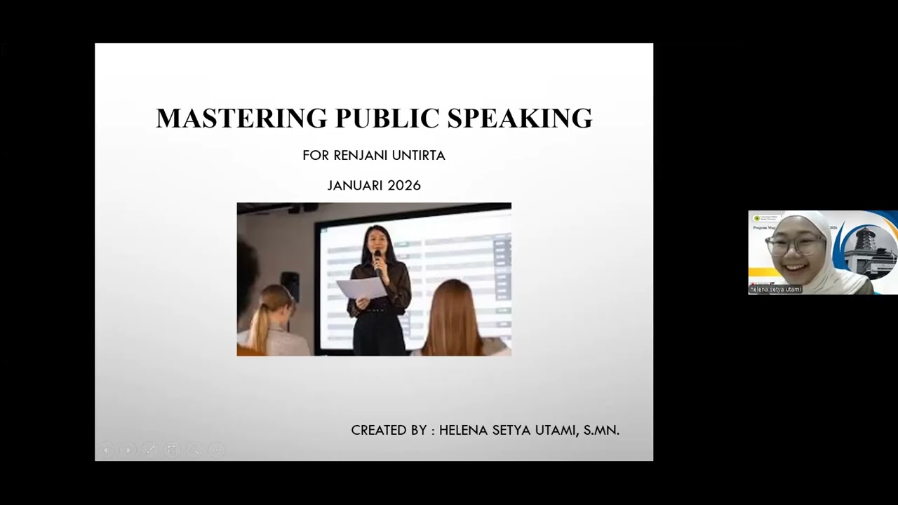 PEMBEKALAN RENJANI 2026 - PELATIHAN PUBLIC SPEAKING: MEMBANGUN KEPERCAYAAN DIRI DALAM BERKOMUNIKASI