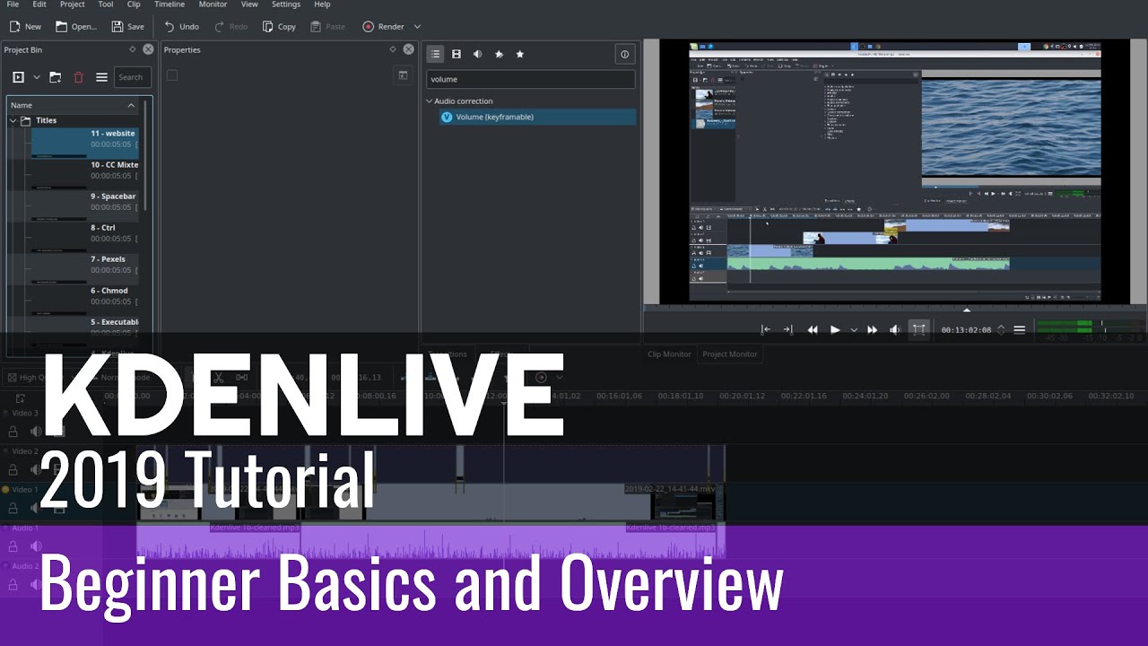 Kdenlive Tutorial 2019 - Beginner Basics