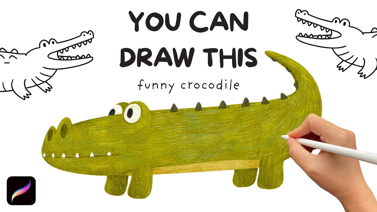 You Can Draw This Crocodile in Procreate | iPad Drawing Idea for Beginners | Step by Step Tutorial