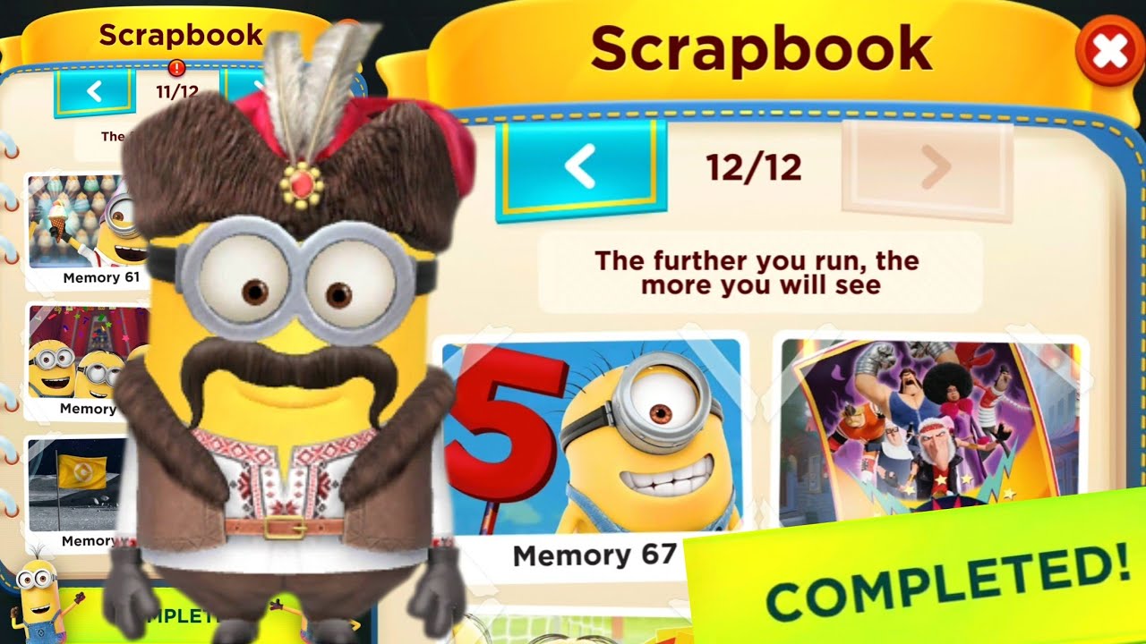 Minion Rush Scrapbook All Pages Reviews Event Completed and prize pods rewards claim in minions game