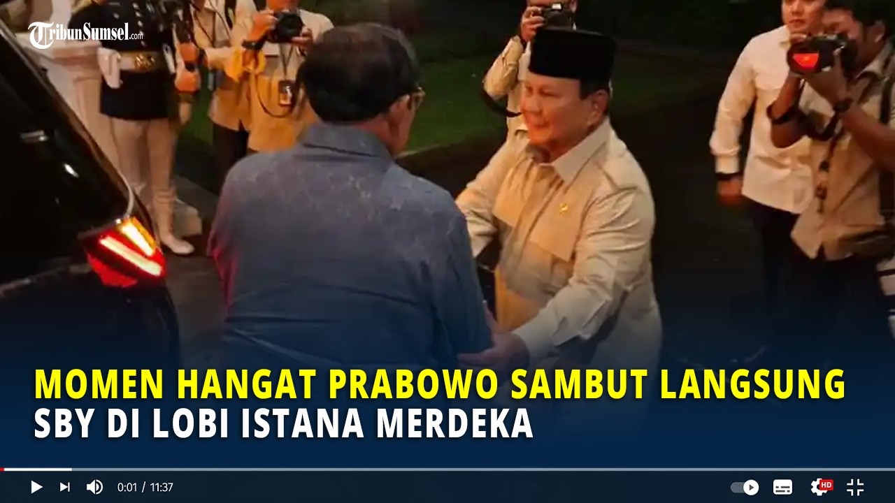Momen Hangat Prabowo Sambut Langsung SBY di Lobi Istana Merdeka