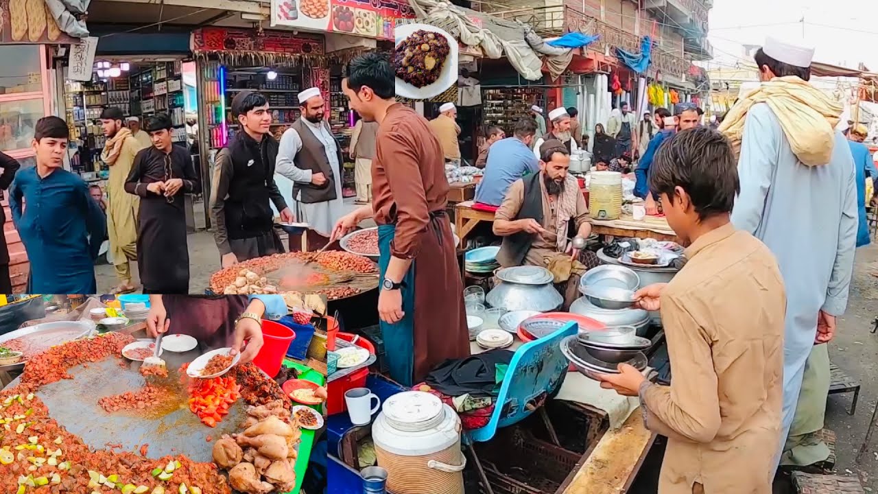 The famous street food of Marko Bazaar Afghanistan | Liver fry | Kabuli | Roosh | Dumpukht Breakfast