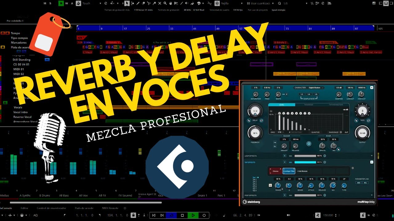 🎤Como MEZCLAR profesionalmente Reverb y Delay a TUS VOCES en CUBASE / + Cupón Curso de Mezcla💥💲