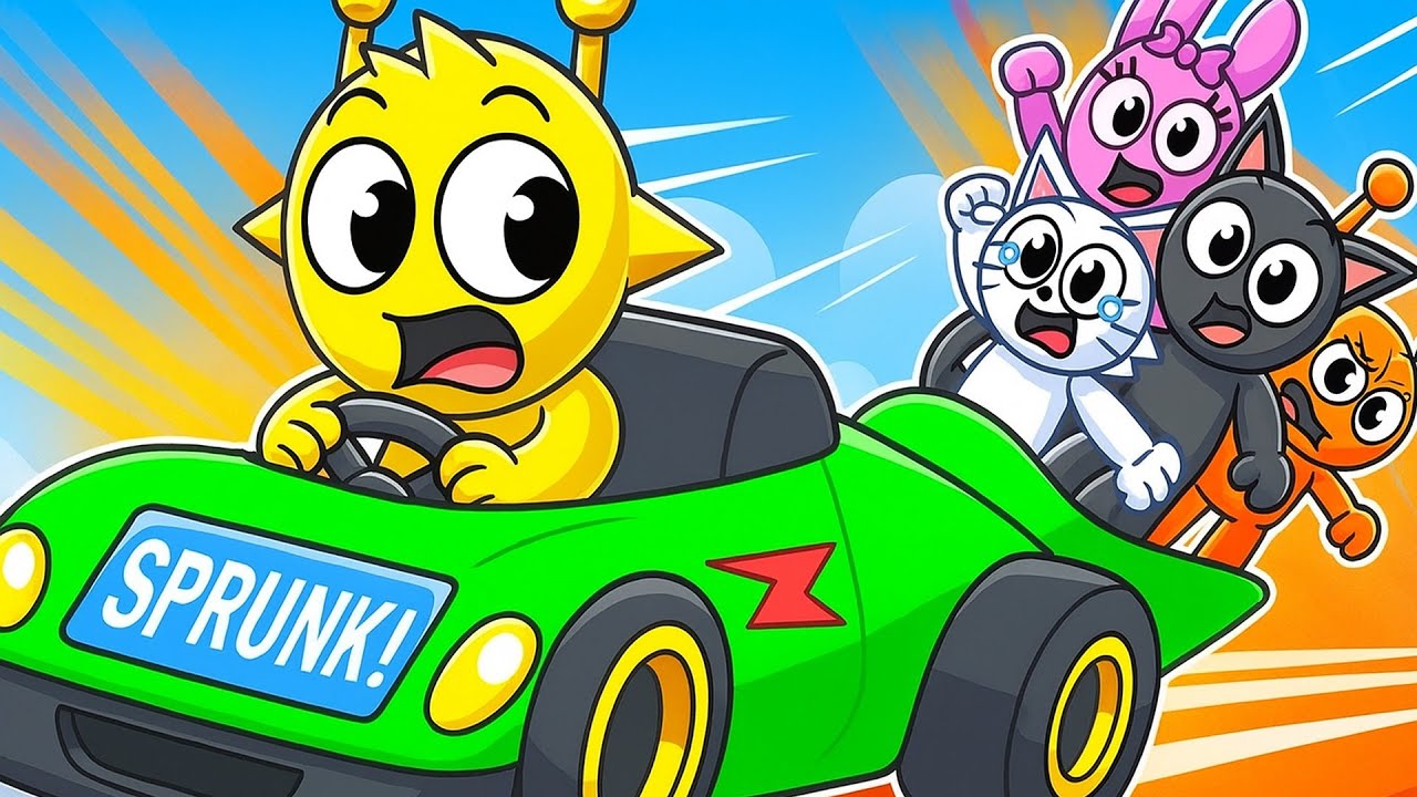 ¡SPRUNKI EN UN CARRO! Desastres épicos en Roblox