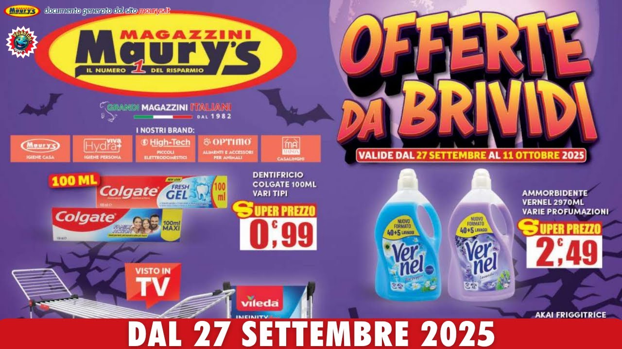 Maury's Volantino Dal 27 Settembre  #anteprima  🎃 OFFERTE DA BRIVIDI 🟩⬜️🟥 Indirizzi Offerte e Promo