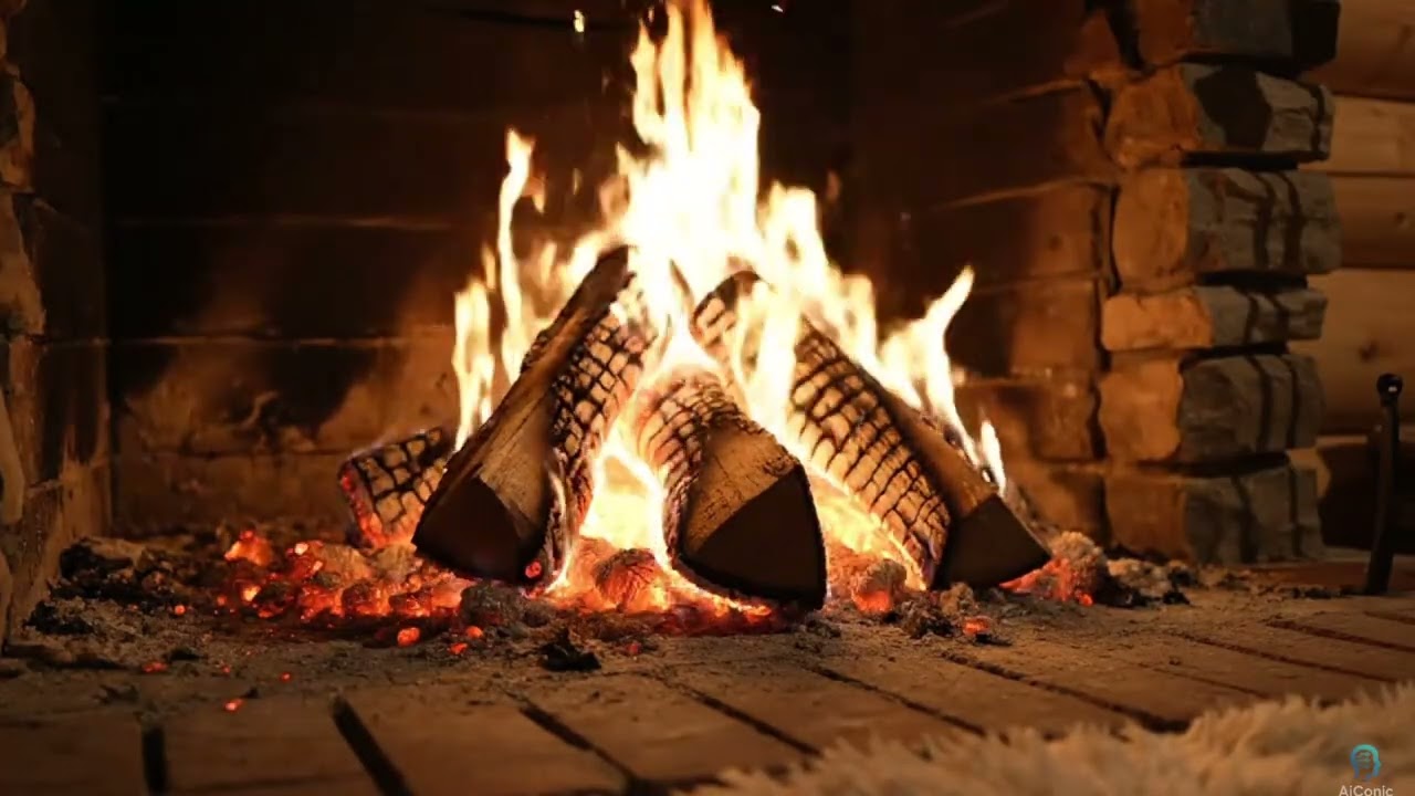 Fireplace Crackling Sounds 🔥 Cozy Winter ASMR for Sleep & Relaxation