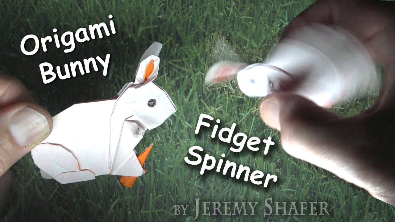 Origami Bunny with a Carrot Oscillation Fidget Spinner Ft. Dancing Rat